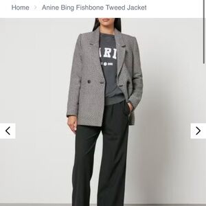 Anine Bing Fishbone Tweed Jacket